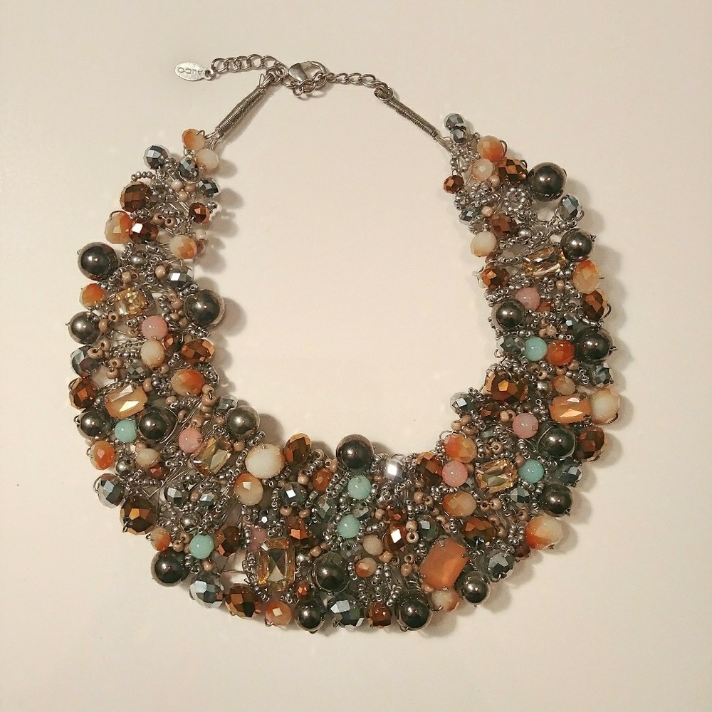 Aldo Statement Beaded Bib Pastel Necklace